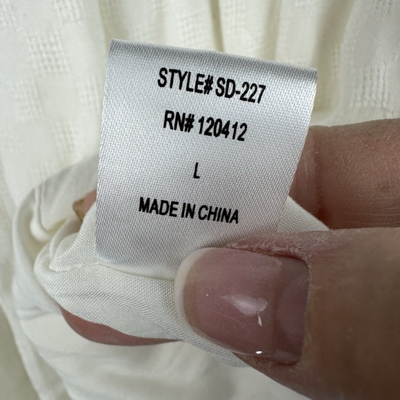 Stolen Hearts Womens‎ Top Shirt Large White sleeveless Side Tie Adjustable Linen - Picture 7 of 16